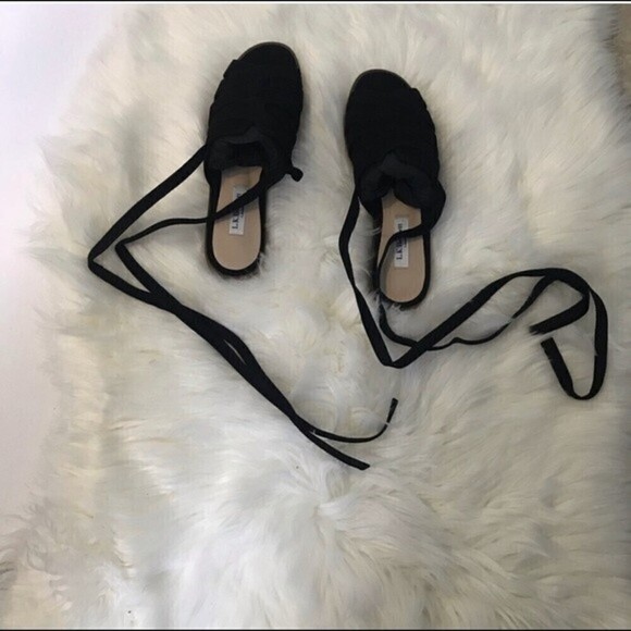 L.k. Bennett Selma Suede Bla-black Ankle wrap flat - Picture 7 of 8